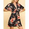 imageLock and Love Womens Short Sleeve Kimono Style Deep V Neck Casual Summer Dress S3XL Plus SizeWdr1338blackfloral
