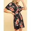 imageLock and Love Womens Short Sleeve Kimono Style Deep V Neck Casual Summer Dress S3XL Plus SizeWdr1338blackfloral