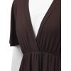imageLock and Love Womens Short Sleeve Kimono Style Deep V Neck Casual Summer Dress S3XL Plus SizeWdr1338brown