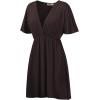 imageLock and Love Womens Short Sleeve Kimono Style Deep V Neck Casual Summer Dress S3XL Plus SizeWdr1338brown