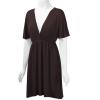 imageLock and Love Womens Short Sleeve Kimono Style Deep V Neck Casual Summer Dress S3XL Plus SizeWdr1338brown