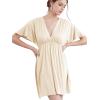 imageLock and Love Womens Short Sleeve Kimono Style Deep V Neck Casual Summer Dress S3XL Plus SizeWdr1338cream