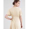 imageLock and Love Womens Short Sleeve Kimono Style Deep V Neck Casual Summer Dress S3XL Plus SizeWdr1338cream