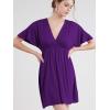 imageLock and Love Womens Short Sleeve Kimono Style Deep V Neck Casual Summer Dress S3XL Plus SizeWdr1338darkpurple