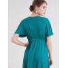imageLock and Love Womens Short Sleeve Kimono Style Deep V Neck Casual Summer Dress S3XL Plus SizeWdr1338jade