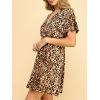imageLock and Love Womens Short Sleeve Kimono Style Deep V Neck Casual Summer Dress S3XL Plus SizeWdr1338leopard