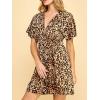 imageLock and Love Womens Short Sleeve Kimono Style Deep V Neck Casual Summer Dress S3XL Plus SizeWdr1338leopard