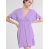imageLock and Love Womens Short Sleeve Kimono Style Deep V Neck Casual Summer Dress S3XL Plus SizeWdr1338lilac