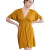 imageLock and Love Womens Short Sleeve Kimono Style Deep V Neck Casual Summer Dress S3XL Plus SizeWdr1338mustard