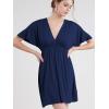 imageLock and Love Womens Short Sleeve Kimono Style Deep V Neck Casual Summer Dress S3XL Plus SizeWdr1338navy