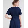 imageLock and Love Womens Short Sleeve Kimono Style Deep V Neck Casual Summer Dress S3XL Plus SizeWdr1338navy