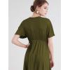 imageLock and Love Womens Short Sleeve Kimono Style Deep V Neck Casual Summer Dress S3XL Plus SizeWdr1338olive