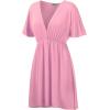 imageLock and Love Womens Short Sleeve Kimono Style Deep V Neck Casual Summer Dress S3XL Plus SizeWdr1338pink