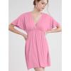 imageLock and Love Womens Short Sleeve Kimono Style Deep V Neck Casual Summer Dress S3XL Plus SizeWdr1338pink