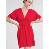 imageLock and Love Womens Short Sleeve Kimono Style Deep V Neck Casual Summer Dress S3XL Plus SizeWdr1338red
