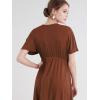imageLock and Love Womens Short Sleeve Kimono Style Deep V Neck Casual Summer Dress S3XL Plus SizeWdr1338rust