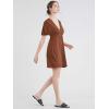 imageLock and Love Womens Short Sleeve Kimono Style Deep V Neck Casual Summer Dress S3XL Plus SizeWdr1338rust