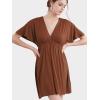 imageLock and Love Womens Short Sleeve Kimono Style Deep V Neck Casual Summer Dress S3XL Plus SizeWdr1338rust