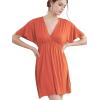 imageLock and Love Womens Short Sleeve Kimono Style Deep V Neck Casual Summer Dress S3XL Plus SizeWdr1338salmon
