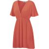 imageLock and Love Womens Short Sleeve Kimono Style Deep V Neck Casual Summer Dress S3XL Plus SizeWdr1338salmon