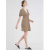 imageLock and Love Womens Short Sleeve Kimono Style Deep V Neck Casual Summer Dress S3XL Plus SizeWdr1338taupe
