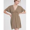 imageLock and Love Womens Short Sleeve Kimono Style Deep V Neck Casual Summer Dress S3XL Plus SizeWdr1338taupe