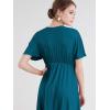 imageLock and Love Womens Short Sleeve Kimono Style Deep V Neck Casual Summer Dress S3XL Plus SizeWdr1338teal