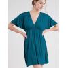 imageLock and Love Womens Short Sleeve Kimono Style Deep V Neck Casual Summer Dress S3XL Plus SizeWdr1338teal
