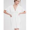 imageLock and Love Womens Short Sleeve Kimono Style Deep V Neck Casual Summer Dress S3XL Plus SizeWdr1338white