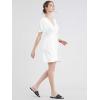 imageLock and Love Womens Short Sleeve Kimono Style Deep V Neck Casual Summer Dress S3XL Plus SizeWdr1338white