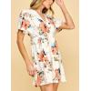 imageLock and Love Womens Short Sleeve Kimono Style Deep V Neck Casual Summer Dress S3XL Plus SizeWdr1338whitefloral