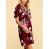 imageLock and Love Womens Short Sleeve Kimono Style Deep V Neck Casual Summer Dress S3XL Plus SizeWdr1338winefloral