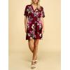 imageLock and Love Womens Short Sleeve Kimono Style Deep V Neck Casual Summer Dress S3XL Plus SizeWdr1338winefloral