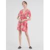 imageLock and Love Womens Short Sleeve Kimono Style Deep V Neck Casual Summer Dress S3XL Plus SizeWdr2386coral