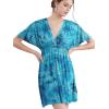 imageLock and Love Womens Short Sleeve Kimono Style Deep V Neck Casual Summer Dress S3XL Plus SizeWdr2386teal