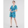 imageLock and Love Womens Short Sleeve Kimono Style Deep V Neck Casual Summer Dress S3XL Plus SizeWdr2386teal