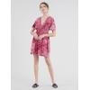 imageLock and Love Womens Short Sleeve Kimono Style Deep V Neck Casual Summer Dress S3XL Plus SizeWdr2386wine