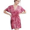 imageLock and Love Womens Short Sleeve Kimono Style Deep V Neck Casual Summer Dress S3XL Plus SizeWdr2386wine