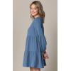 imageLock and Love Womens Summer Tunic Dress V Neck Casual Loose Flowy Swing Shift DressWdr2351denim