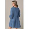 imageLock and Love Womens Summer Tunic Dress V Neck Casual Loose Flowy Swing Shift DressWdr2351denim