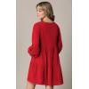 imageLock and Love Womens Summer Tunic Dress V Neck Casual Loose Flowy Swing Shift DressWdr2351red