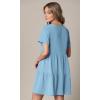 imageLock and Love Womens Summer Tunic Dress V Neck Casual Loose Flowy Swing Shift DressWdr2354aqua