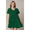 imageLock and Love Womens Summer Tunic Dress V Neck Casual Loose Flowy Swing Shift DressWdr2354green