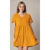 imageLock and Love Womens Summer Tunic Dress V Neck Casual Loose Flowy Swing Shift DressWdr2354mustard