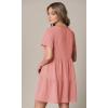 imageLock and Love Womens Summer Tunic Dress V Neck Casual Loose Flowy Swing Shift DressWdr2354pink