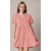 imageLock and Love Womens Summer Tunic Dress V Neck Casual Loose Flowy Swing Shift DressWdr2354pink