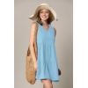 imageLock and Love Womens Summer Tunic Dress V Neck Casual Loose Flowy Swing Shift DressWdr2357aqua