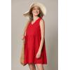 imageLock and Love Womens Summer Tunic Dress V Neck Casual Loose Flowy Swing Shift DressWdr2357red