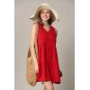 imageLock and Love Womens Summer Tunic Dress V Neck Casual Loose Flowy Swing Shift DressWdr2357red