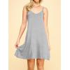 imageLock and Love Womens V Neck Spaghetti Strap Cami Tunic Short Slip Dress  Made in USAWdr1090heathergrey